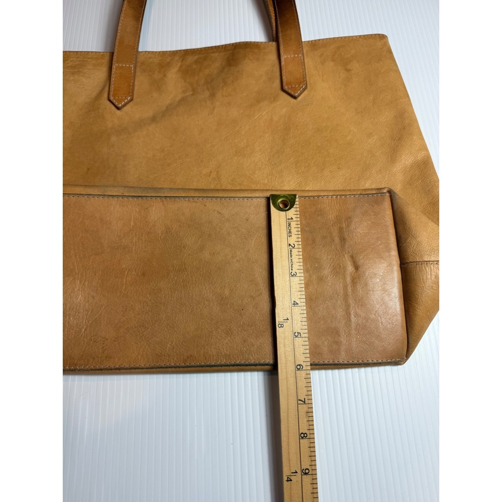 Madewell Transport Tote English Saddle Tan Leather‎ Shoulder Bag Large G1263 - Picture 4 of 16